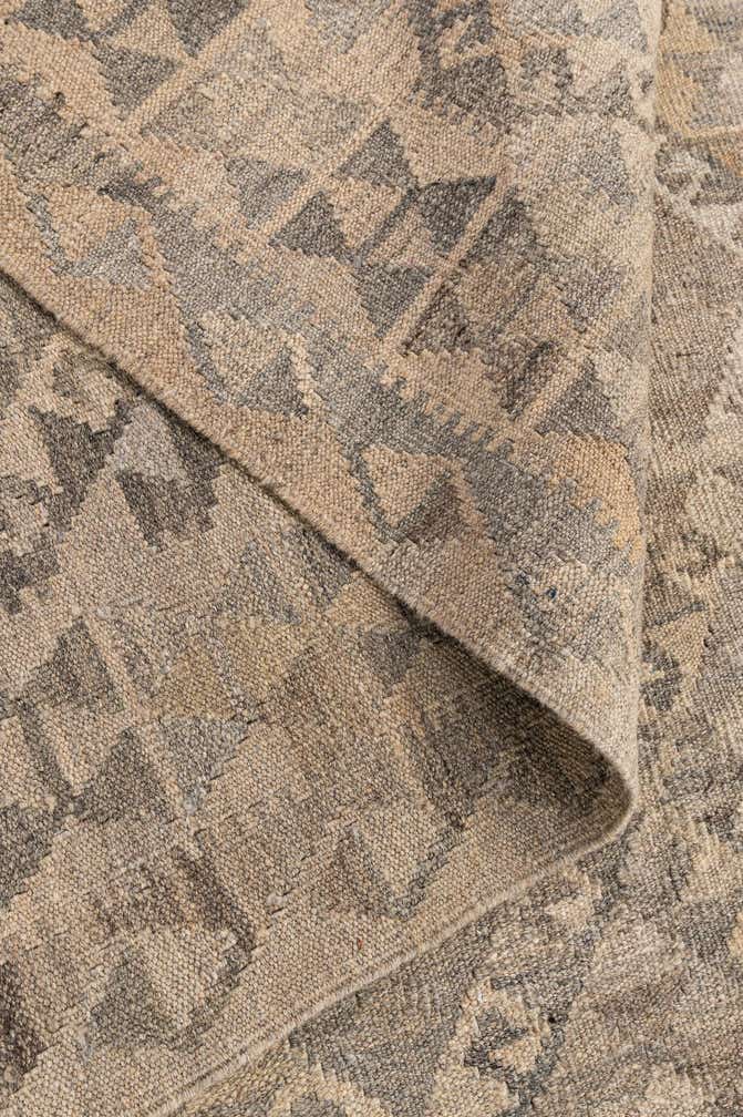 6' 9 x 9' 8 Hand Woven Kilim Maymana Wool Rug