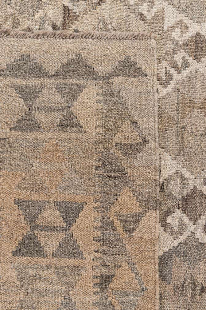 6' 9 x 9' 8 Hand Woven Kilim Maymana Wool Rug