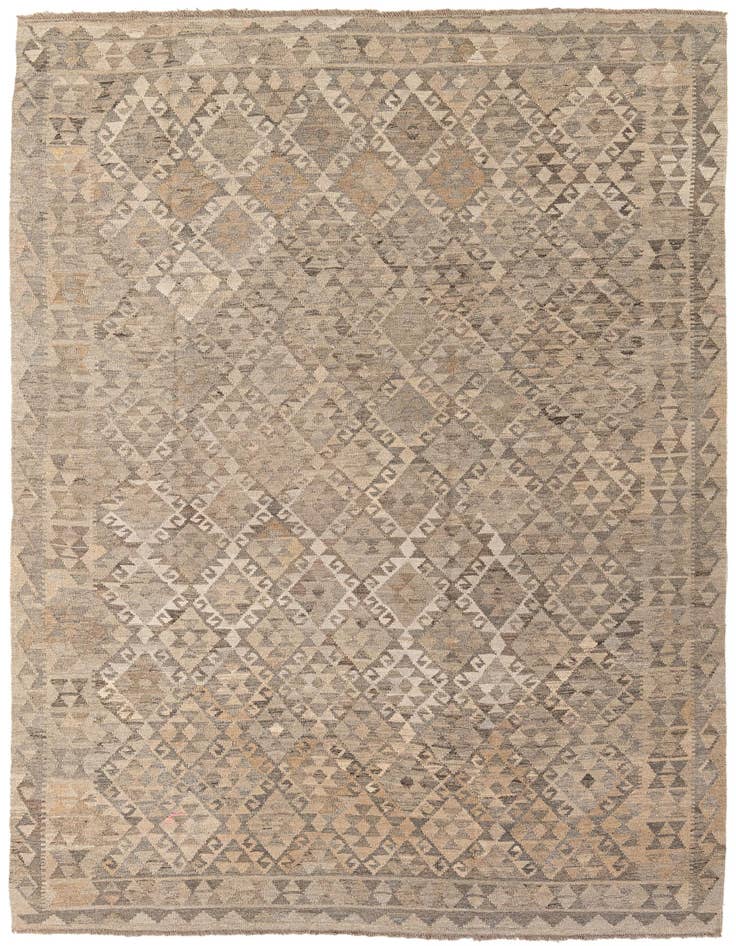 Detail image of 6' 9 x 9' 8 Hand Woven Kilim Maymana Wool Rug