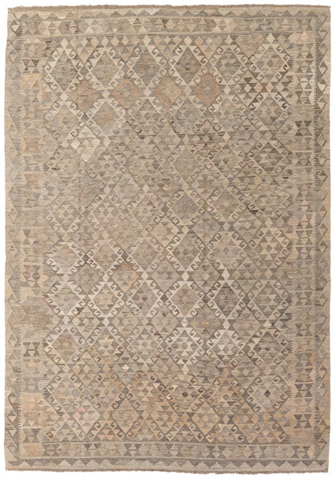 Detail image of 6' 9 x 9' 8 Hand Woven Kilim Maymana Wool Rug