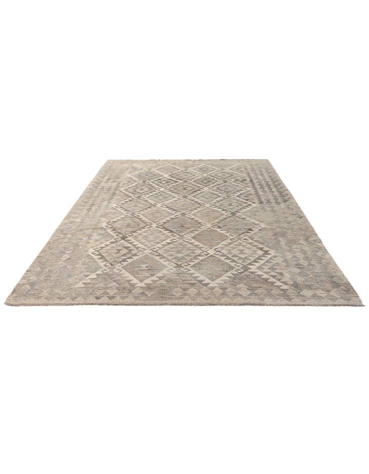 Detail image of 6' 8 x 9' 11 Hand Woven Kilim Maymana Wool Rug