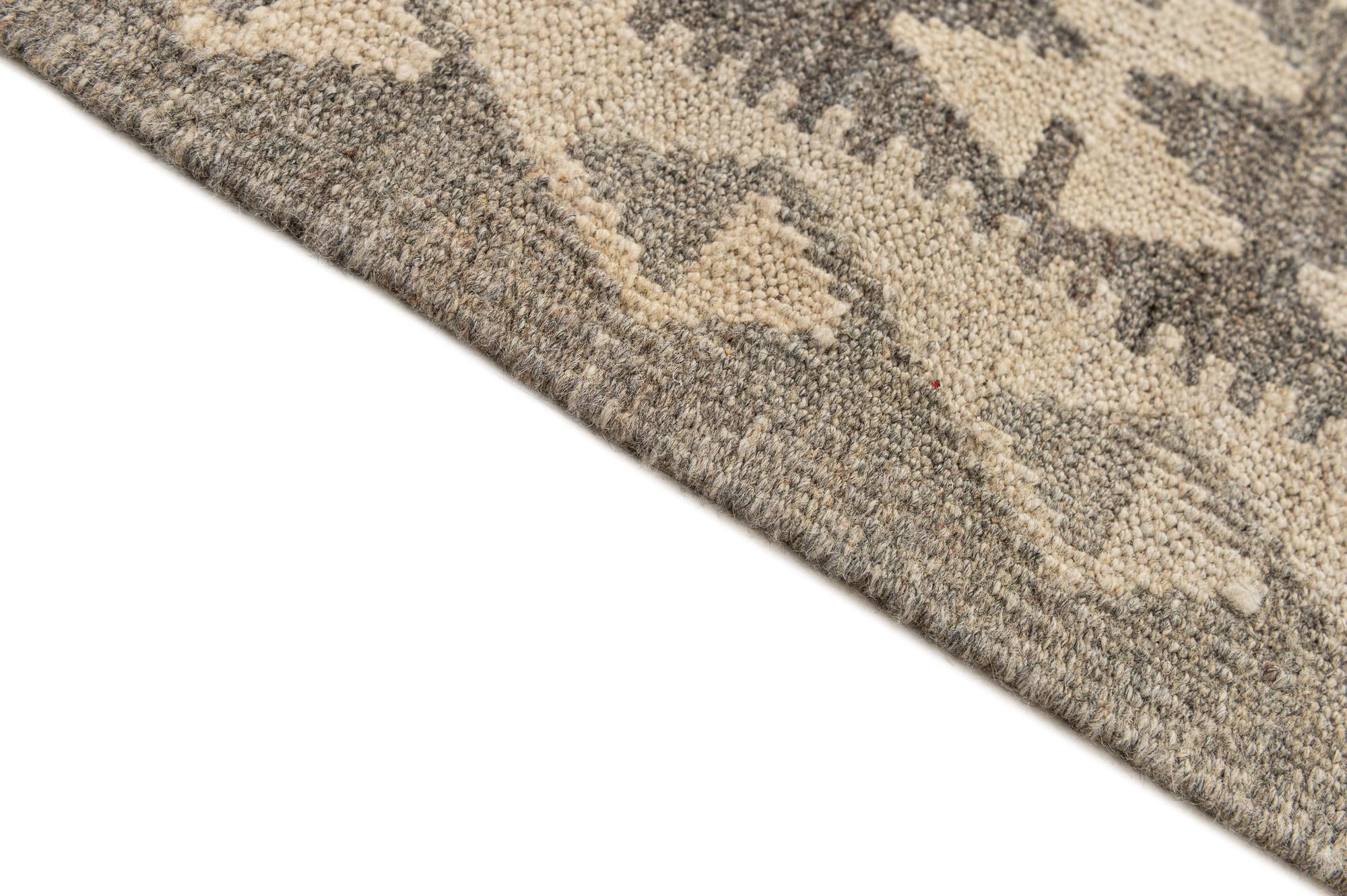 6' 8 x 9' 9 Hand Woven Kilim Maymana Wool Rug