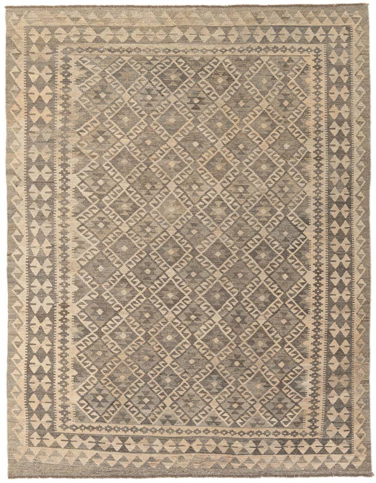 Detail image of 6' 8 x 9' 9 Hand Woven Kilim Maymana Wool Rug