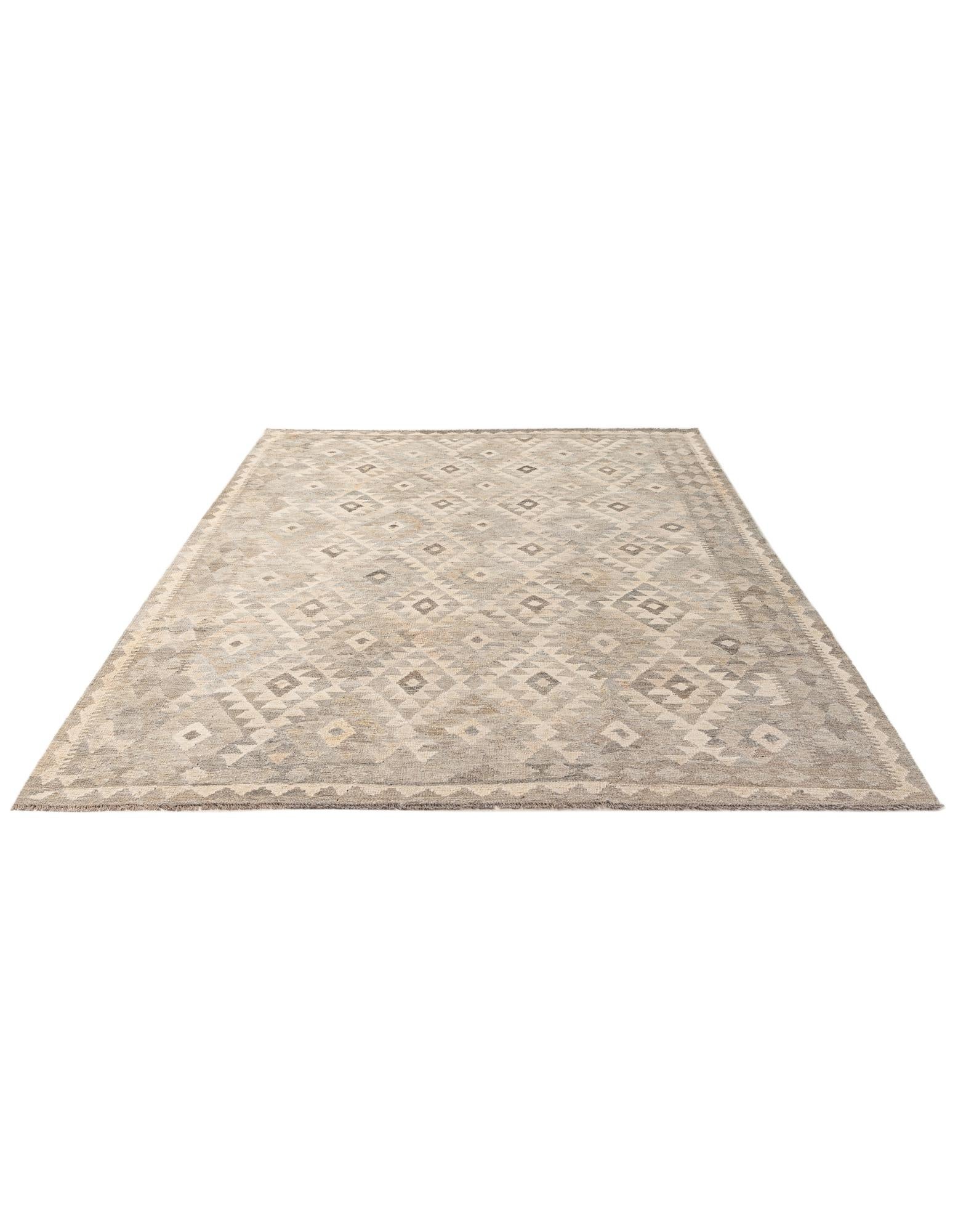 6' 10 x 9' 10 Hand Woven Kilim Maymana Wool Rug