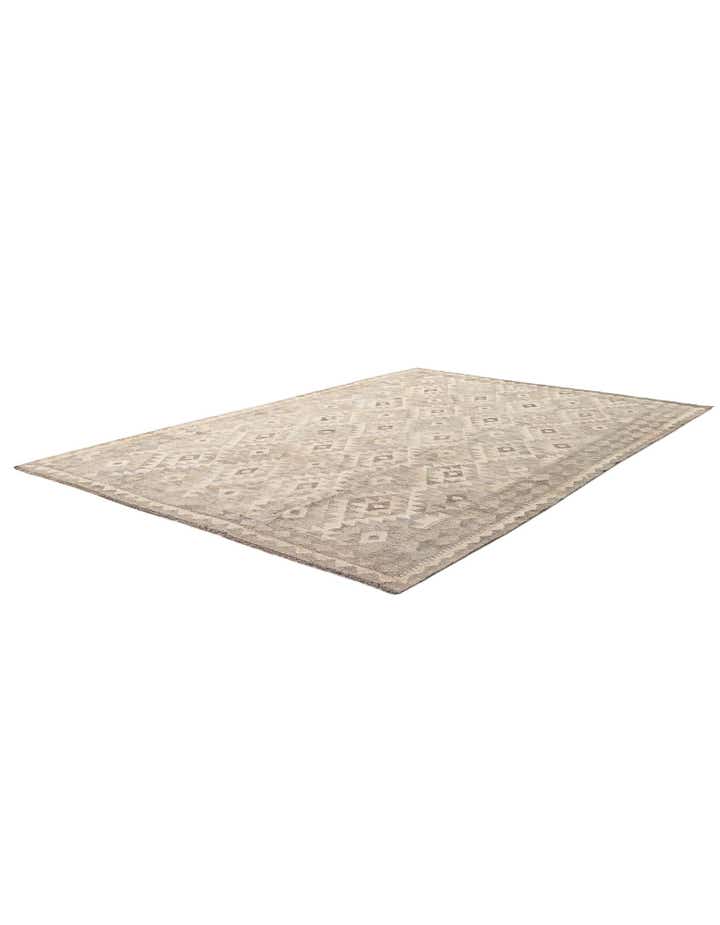 6' 10 x 9' 10 Hand Woven Kilim Maymana Wool Rug