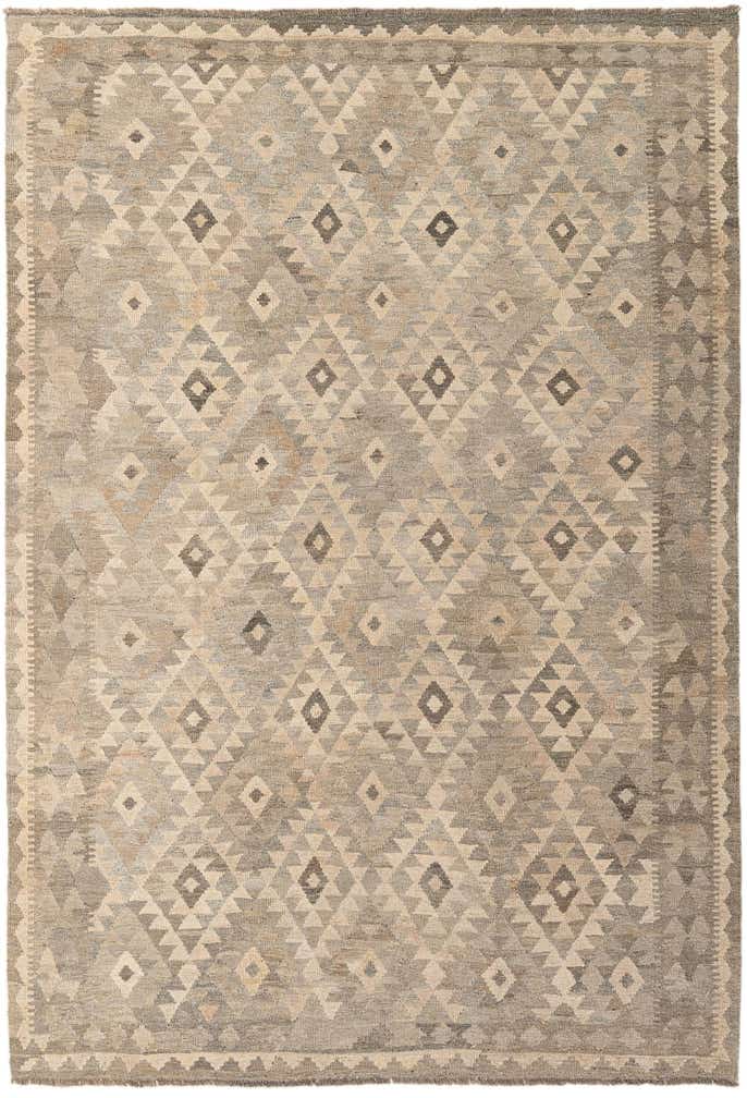 6' 10 x 9' 10 Hand Woven Kilim Maymana Wool Rug