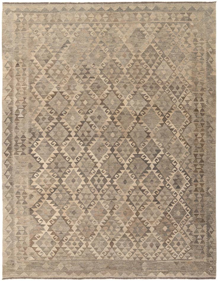 Detail image of 6' 10 x 9' 9 Hand Woven Kilim Maymana Wool Rug