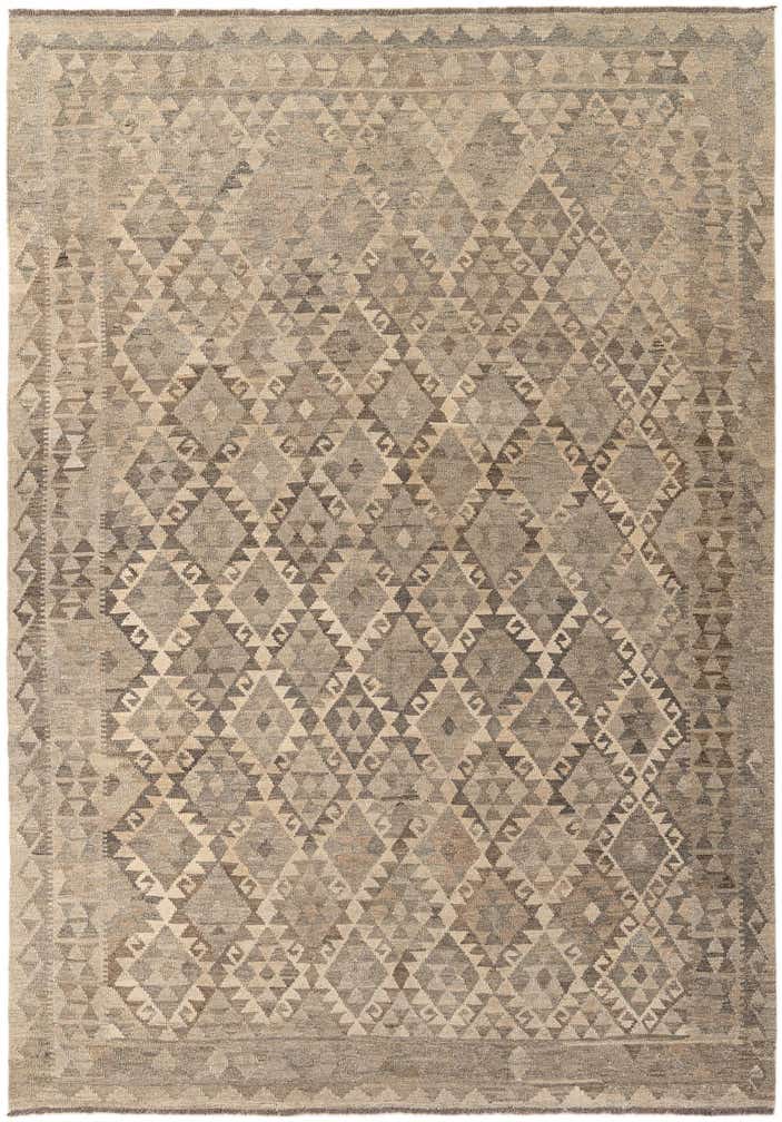 6' 10 x 9' 9 Hand Woven Kilim Maymana Wool Rug