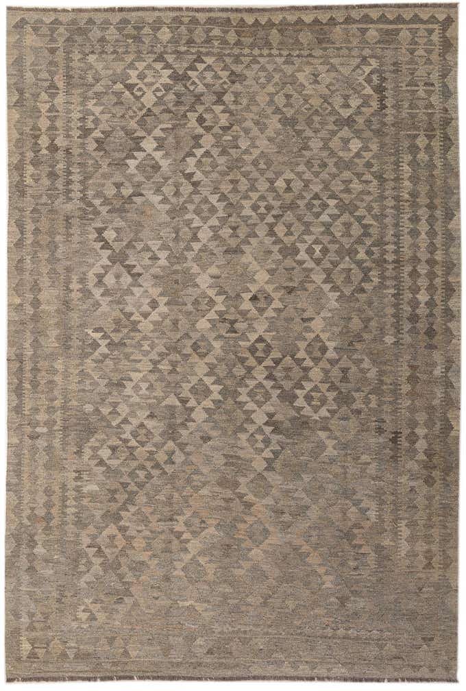 6' 9 x 10' Hand Woven Kilim Maymana Wool Rug