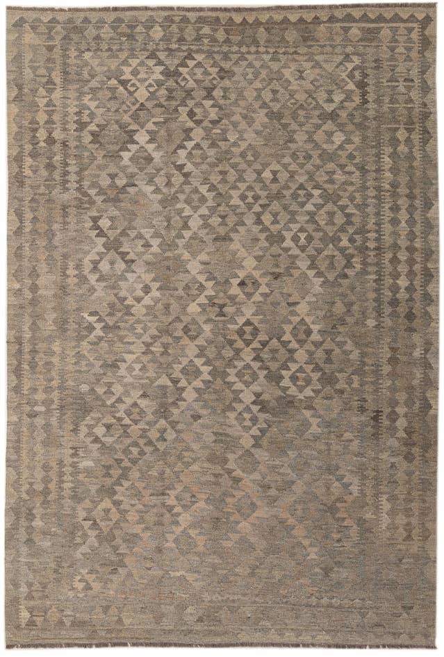 Detail image of 6' 9 x 10' Hand Woven Kilim Maymana Wool Rug