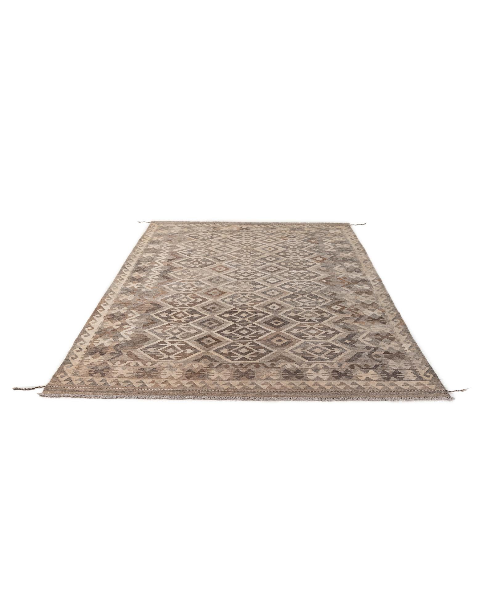 6' 7 x 9' 11 Hand Woven Kilim Maymana Wool Rug
