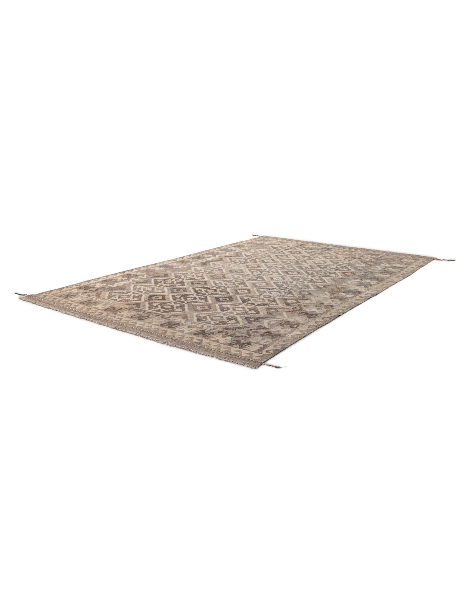 6' 7 x 9' 11 Hand Woven Kilim Maymana Wool Rug