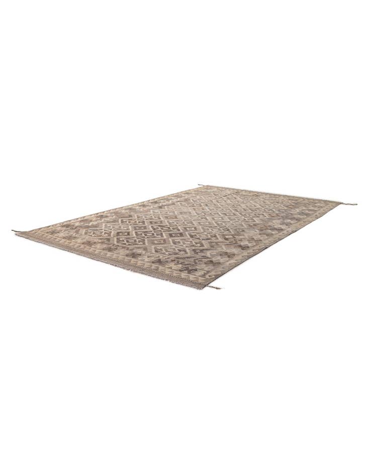 Detail image of 6' 7 x 9' 11 Hand Woven Kilim Maymana Wool Rug