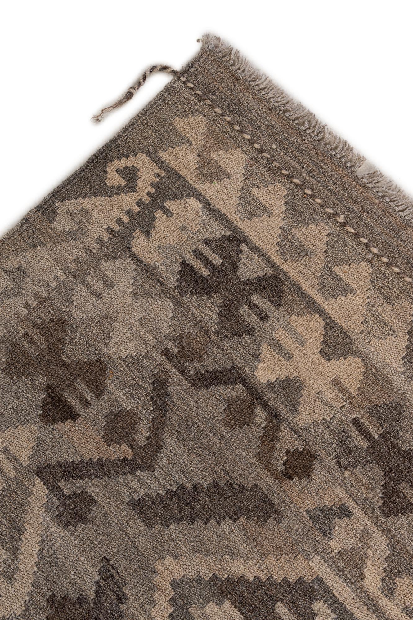 6' 7 x 9' 11 Hand Woven Kilim Maymana Wool Rug