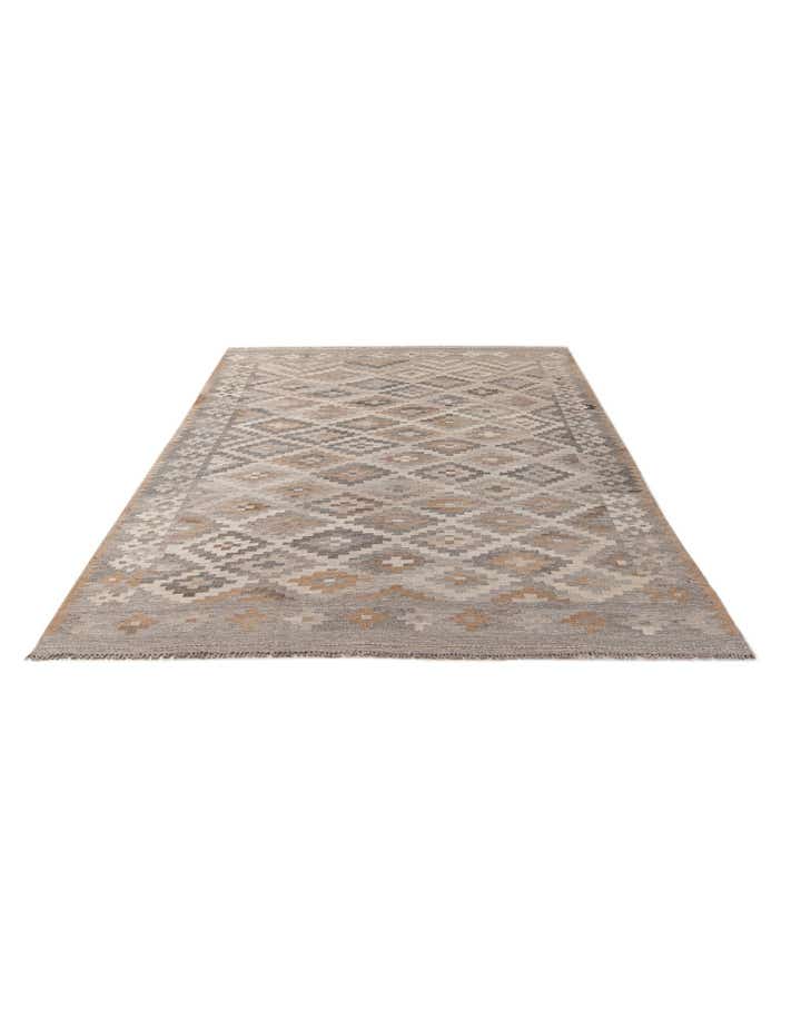 6' 6 x 9' 9 Hand Woven Kilim Maymana Wool Rug