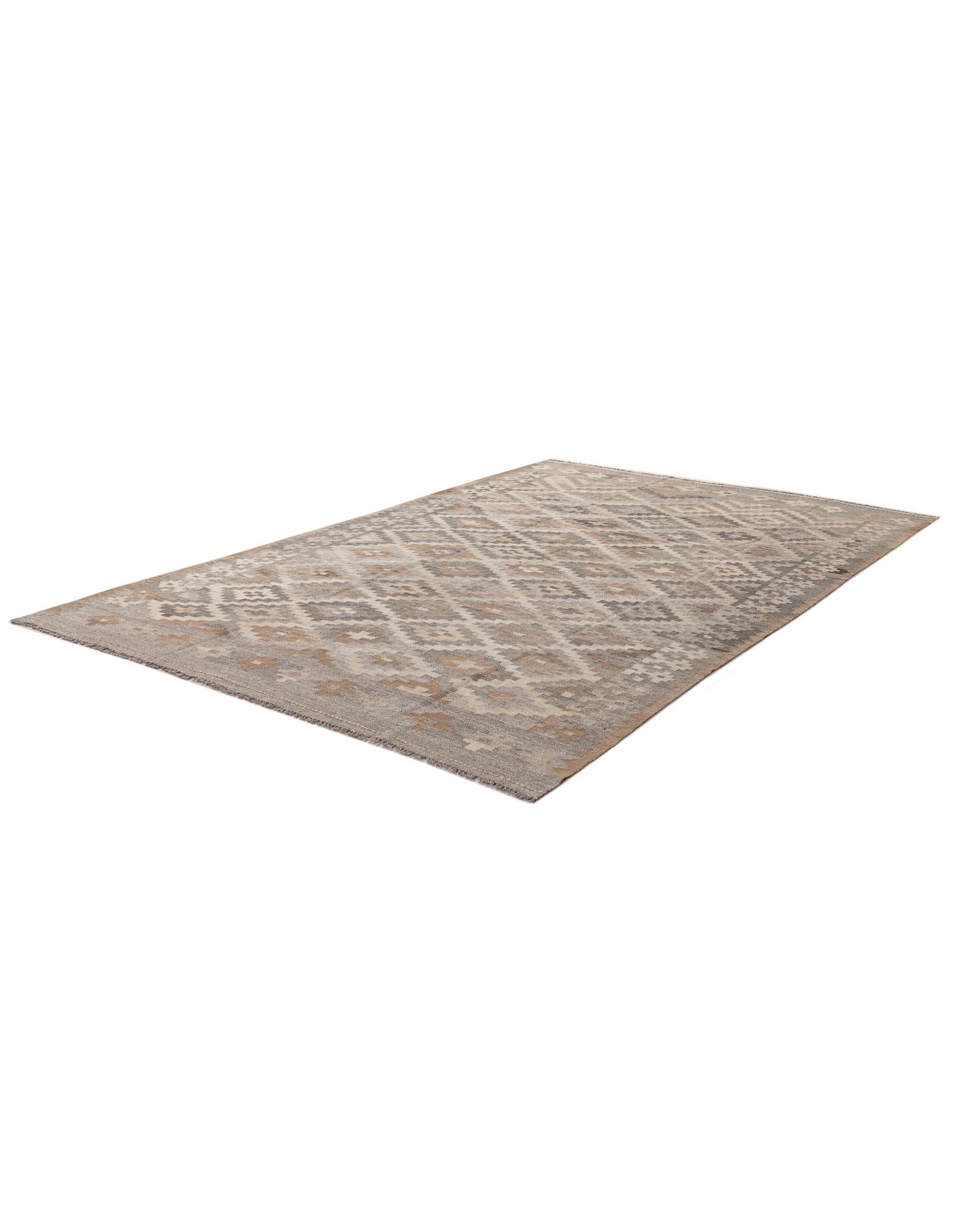 6' 6 x 9' 9 Hand Woven Kilim Maymana Wool Rug
