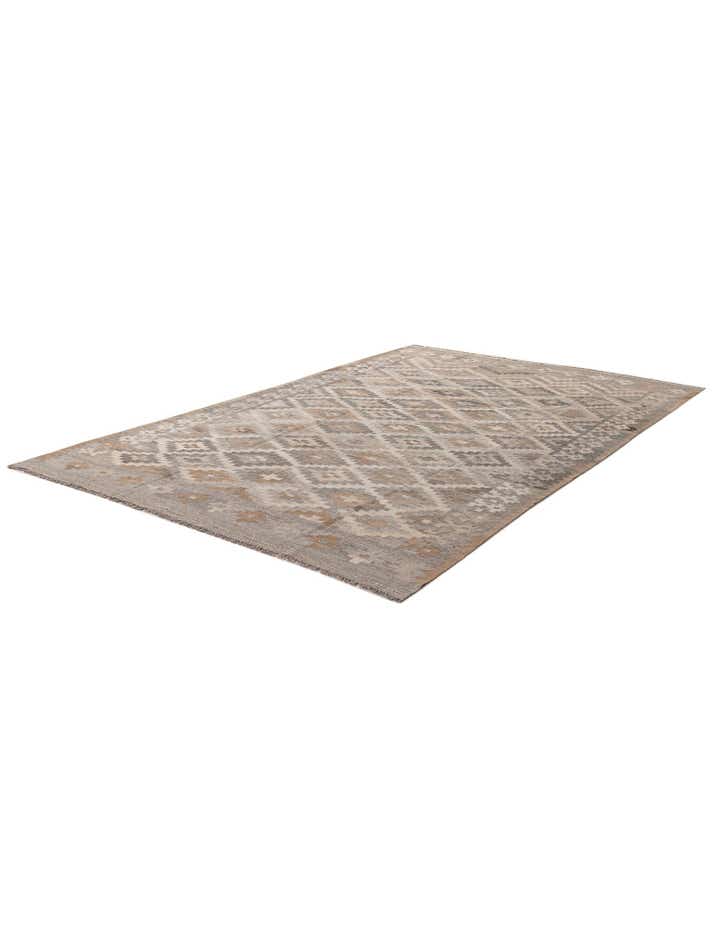 6' 6 x 9' 9 Hand Woven Kilim Maymana Wool Rug
