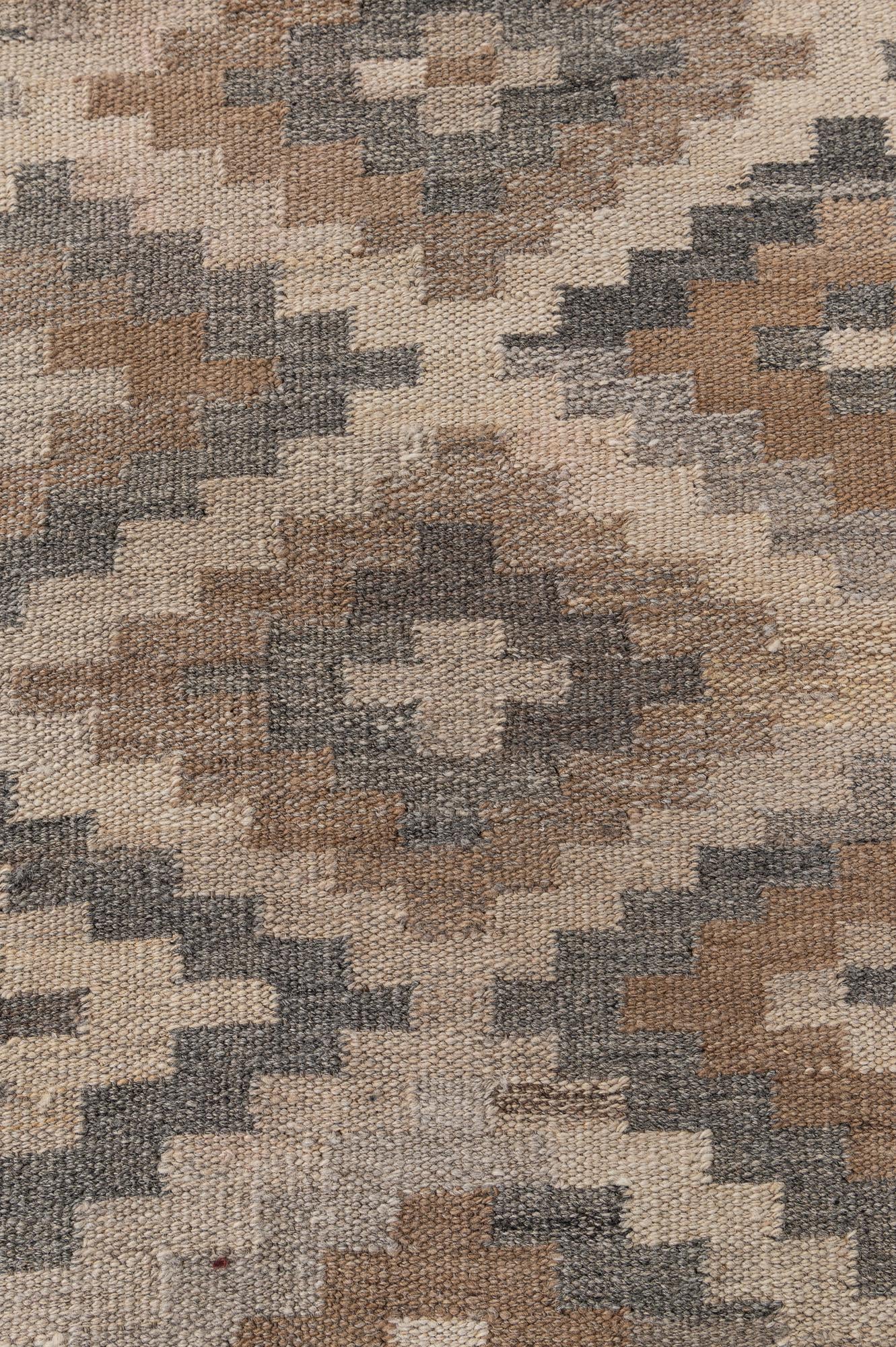 6' 6 x 9' 9 Hand Woven Kilim Maymana Wool Rug