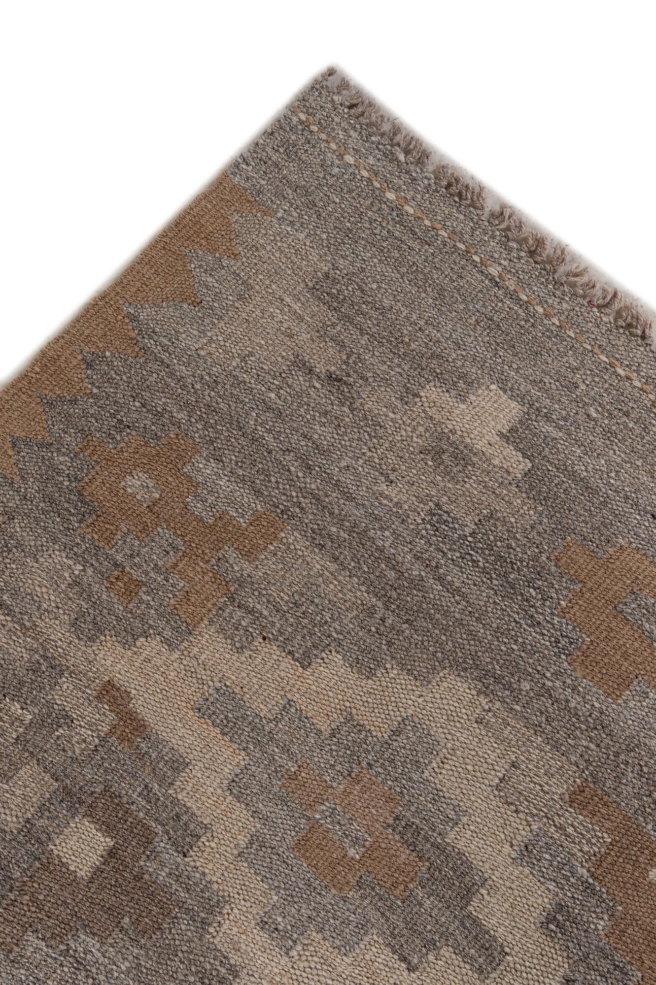 6' 6 x 9' 9 Hand Woven Kilim Maymana Wool Rug
