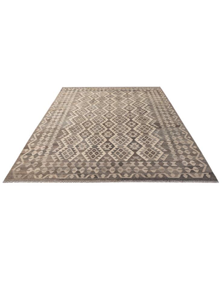 Detail image of 6' 8 x 10'  Hand Woven Kilim Maymana Wool Rug