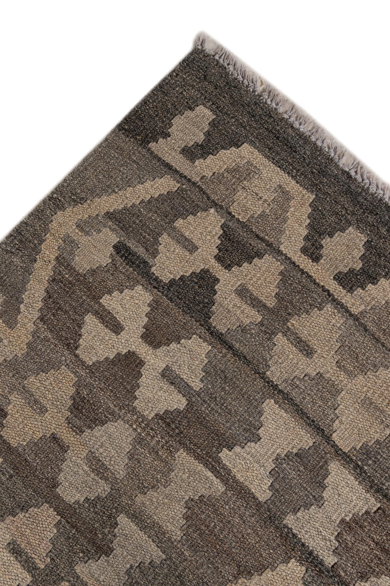 6' 8 x 10' Hand Woven Kilim Maymana Wool Rug