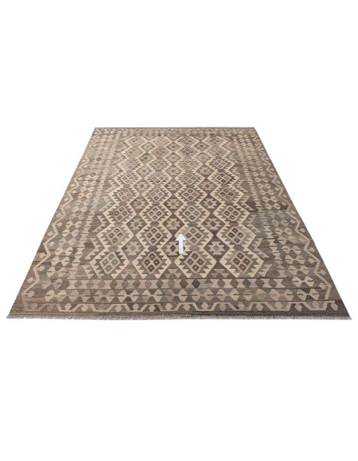 6' 8 x 10' Hand Woven Kilim Maymana Wool Rug