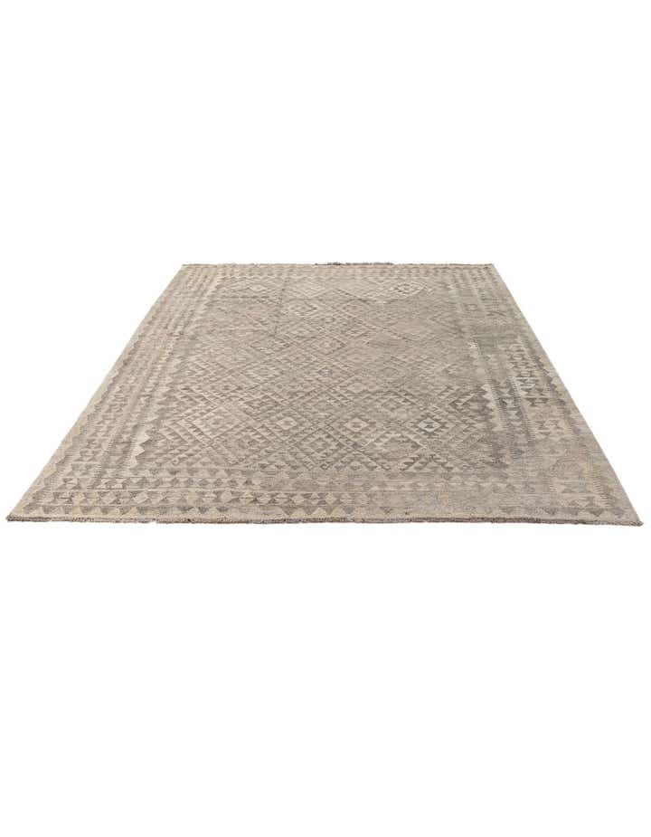 6' 9 x 9' 10 Hand Woven Kilim Maymana Wool Rug
