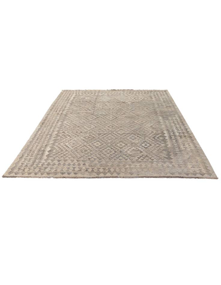 Detail image of 6' 9 x 9' 10 Hand Woven Kilim Maymana Wool Rug
