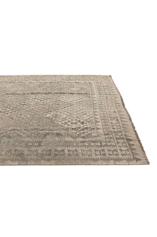 6' 9 x 9' 10 Hand Woven Kilim Maymana Wool Rug