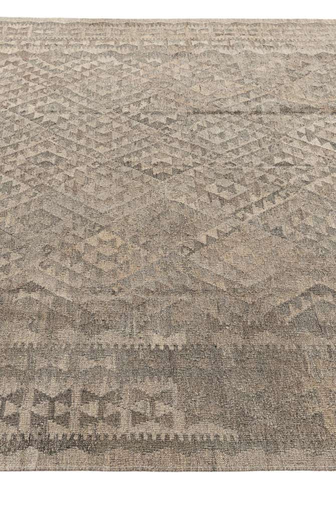 6' 9 x 9' 10 Hand Woven Kilim Maymana Wool Rug