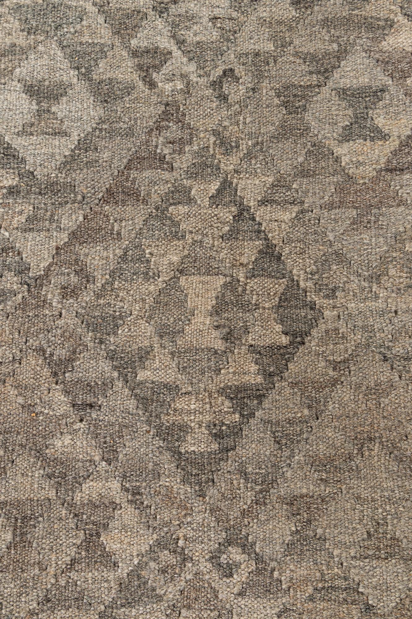 6' 9 x 9' 10 Hand Woven Kilim Maymana Wool Rug