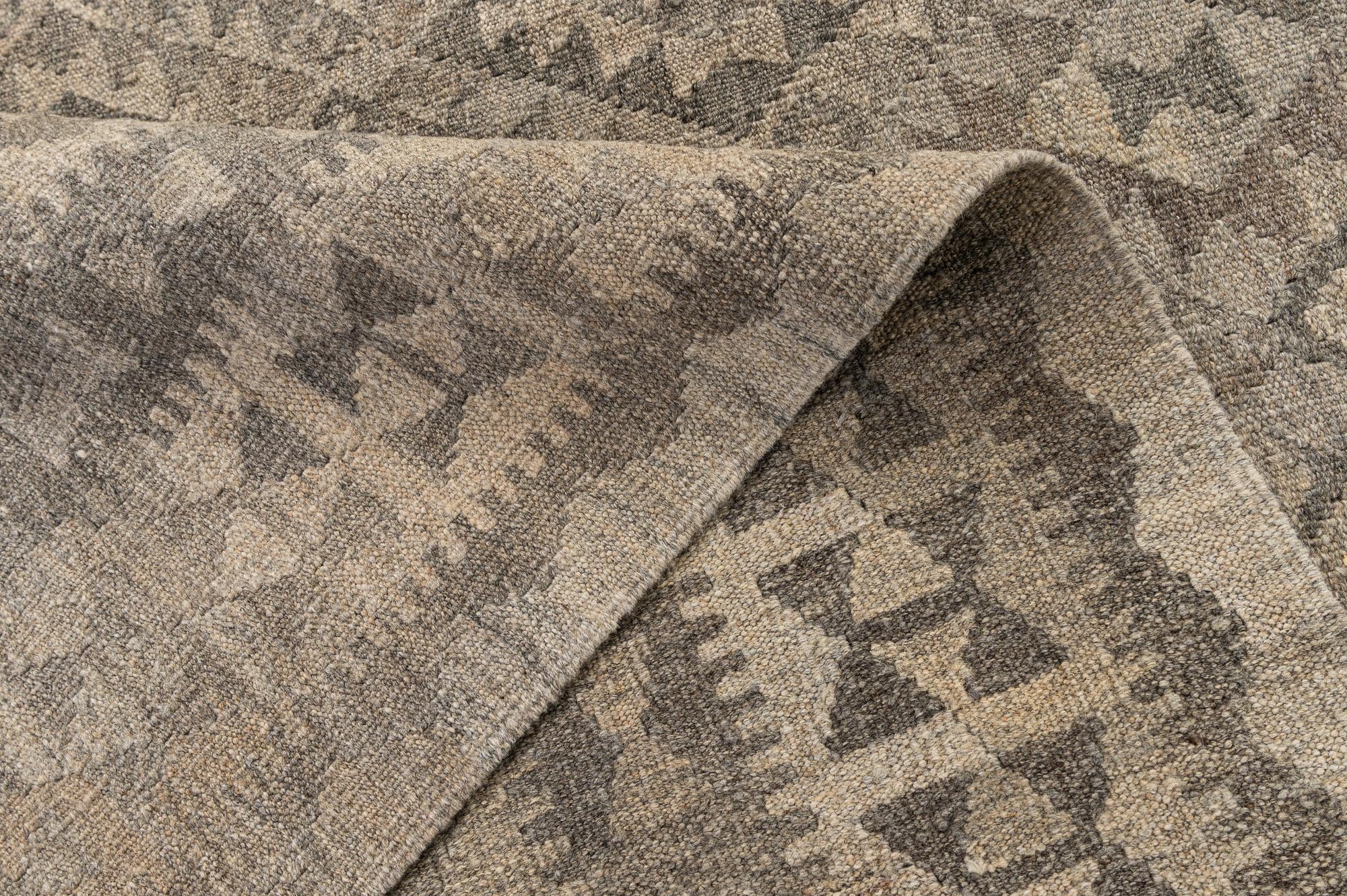 6' 9 x 9' 10 Hand Woven Kilim Maymana Wool Rug