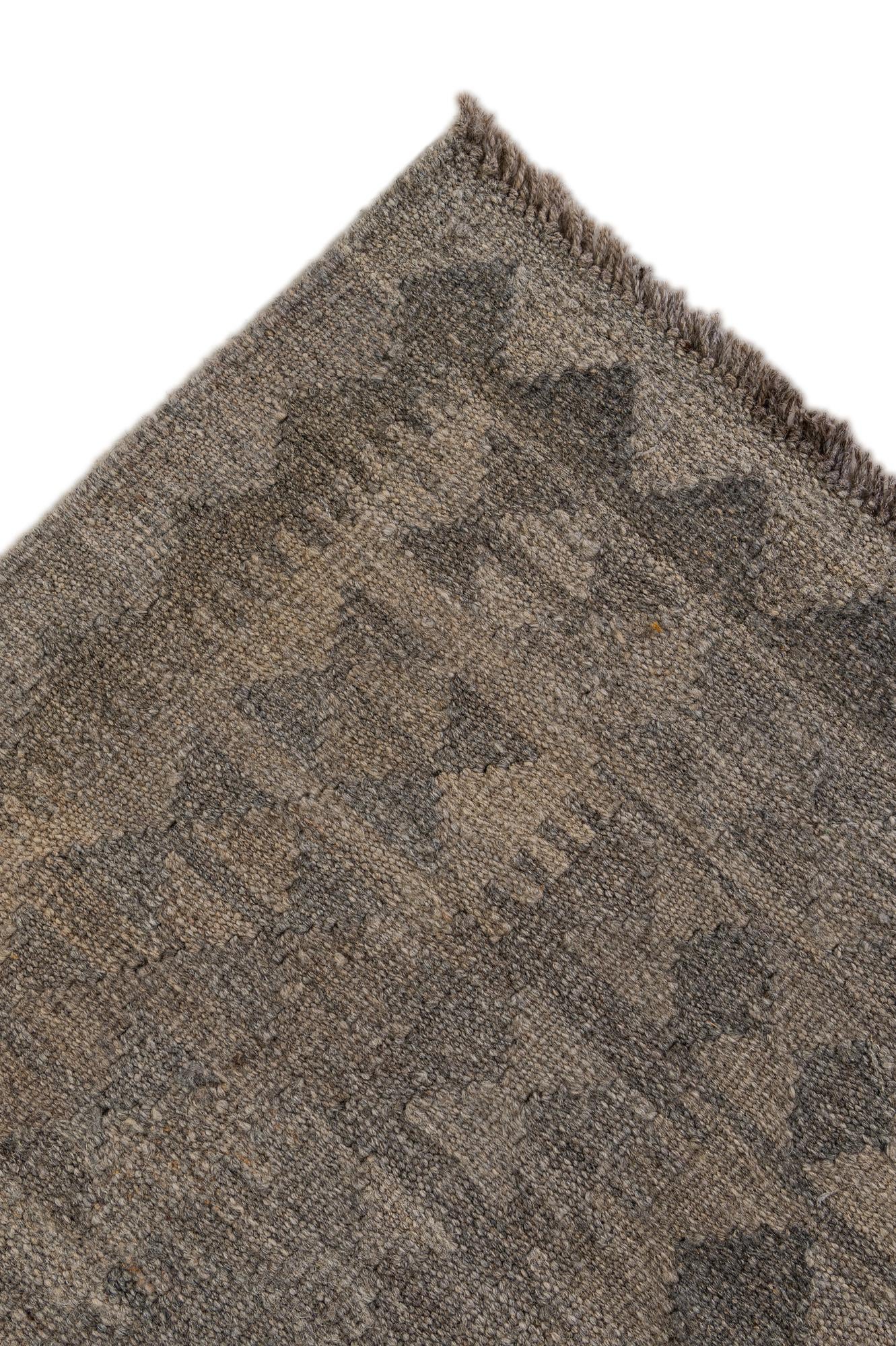 6' 9 x 9' 10 Hand Woven Kilim Maymana Wool Rug