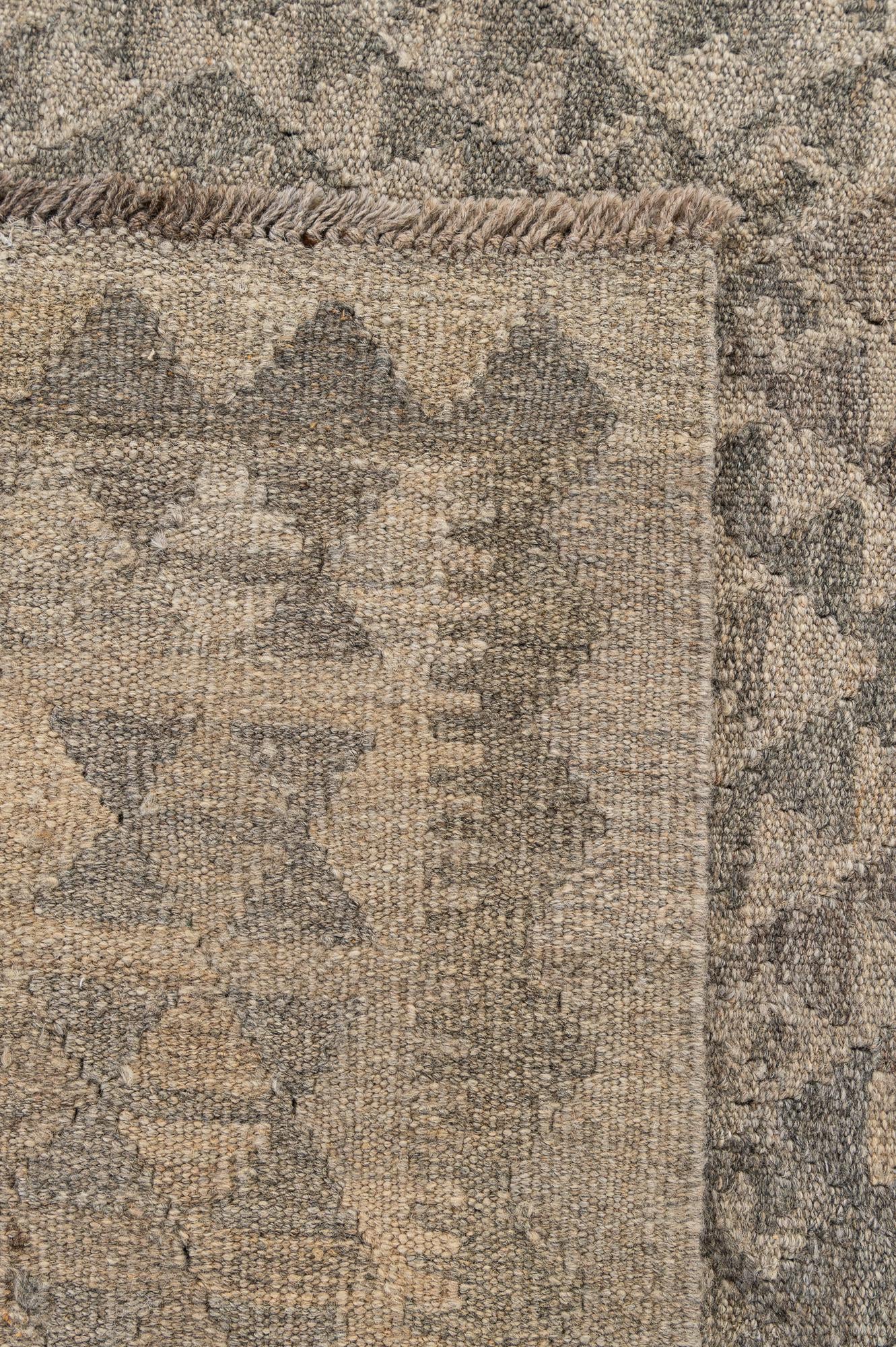 6' 9 x 9' 10 Hand Woven Kilim Maymana Wool Rug