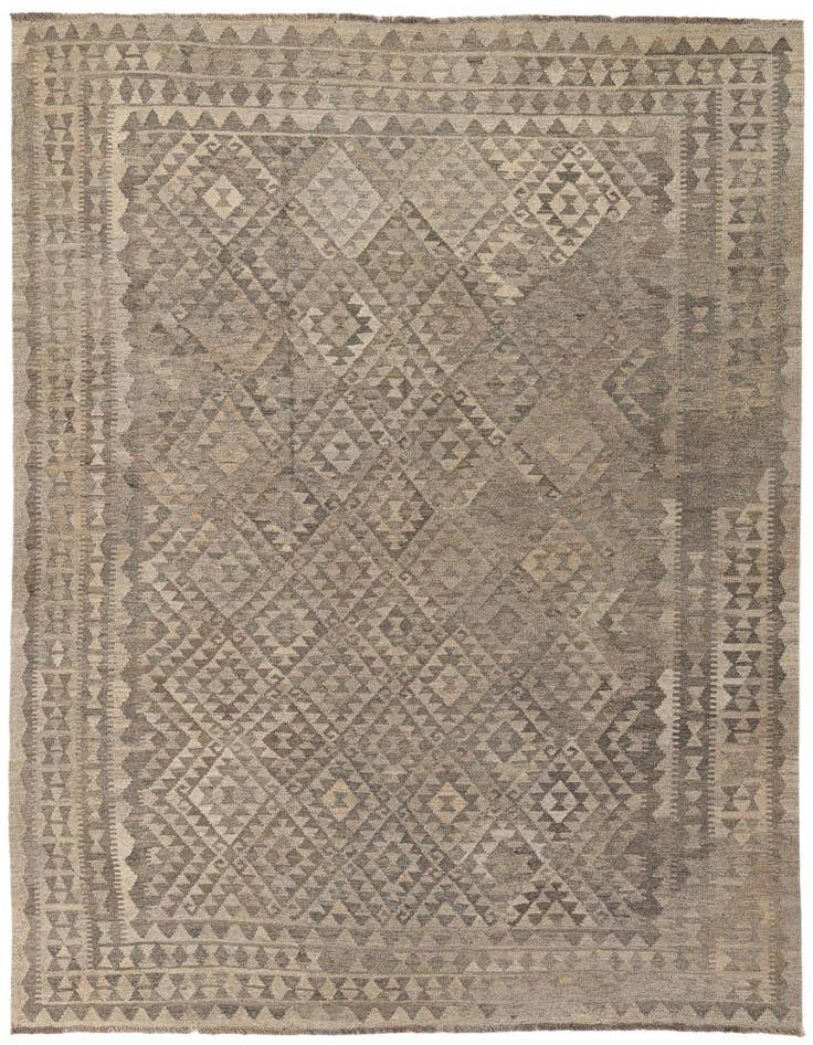 Detail image of 6' 9 x 9' 10 Hand Woven Kilim Maymana Wool Rug