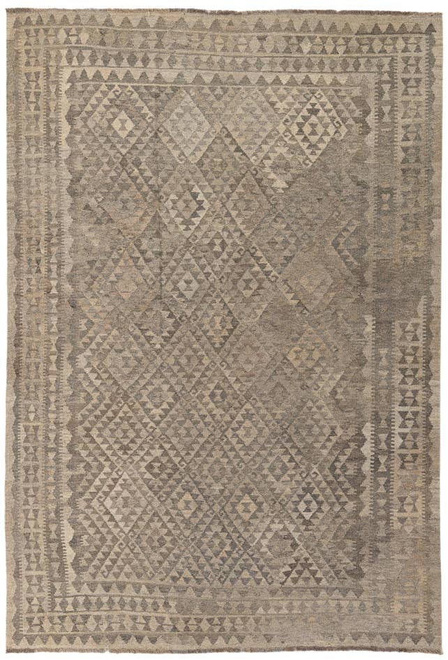 Detail image of 6' 9 x 9' 10 Hand Woven Kilim Maymana Wool Rug