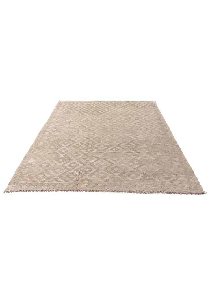 6' 6 x 9' 9 Hand Woven Kilim Maymana Wool Rug