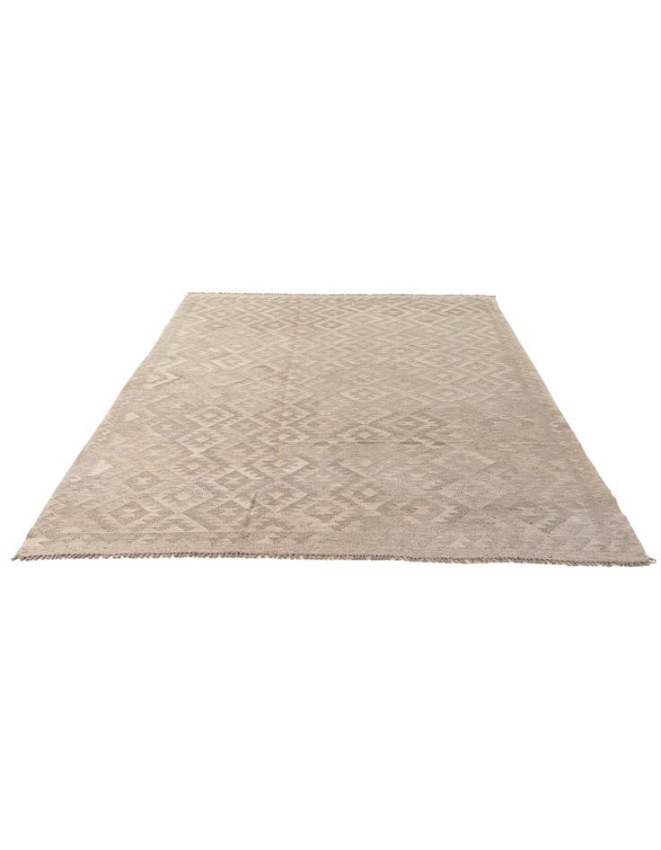 Detail image of 6' 6 x 9' 9 Hand Woven Kilim Maymana Wool Rug