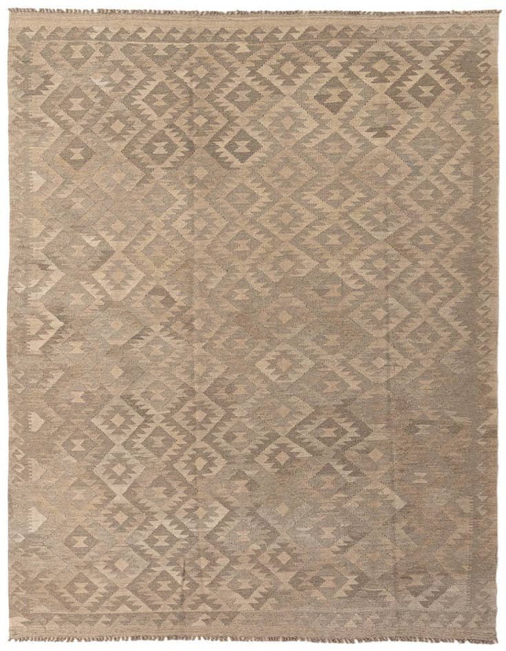 Detail image of 6' 6 x 9' 9 Hand Woven Kilim Maymana Wool Rug