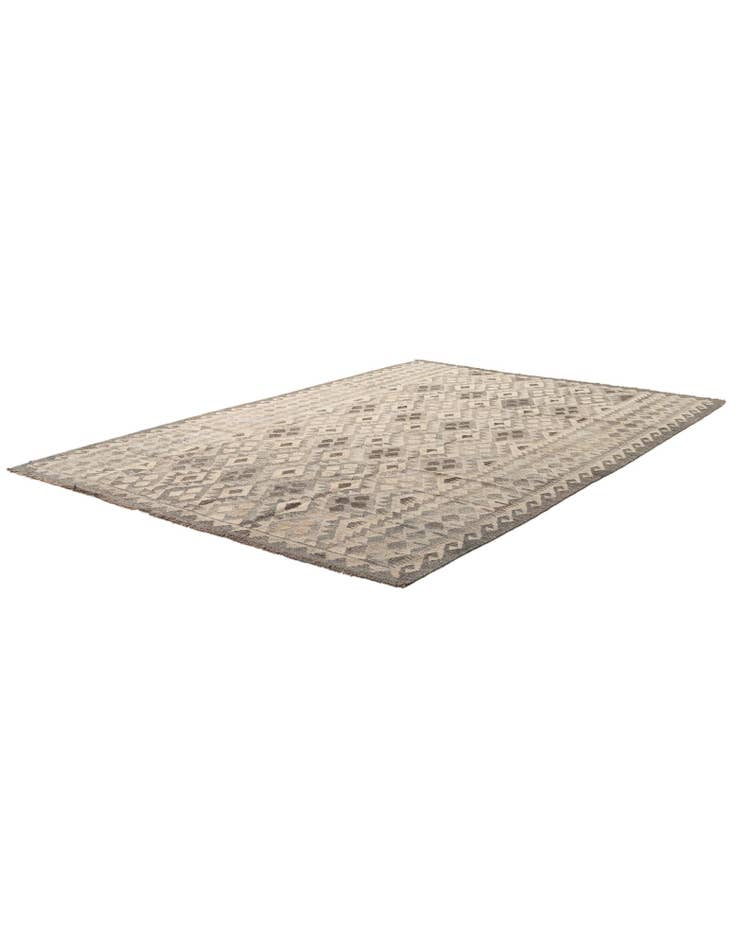 Detail image of 6' 9 x 9' 9  Hand Woven Kilim Maymana Wool Rug