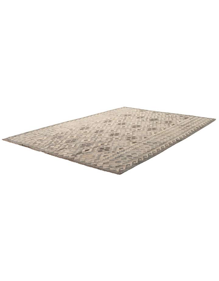 6' 9 x 9' 9 Hand Woven Kilim Maymana Wool Rug