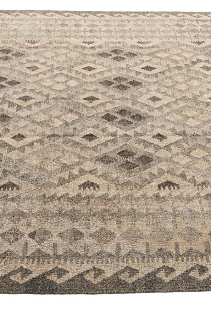 6' 9 x 9' 9 Hand Woven Kilim Maymana Wool Rug