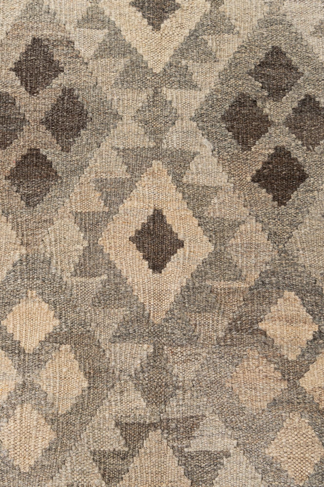 6' 9 x 9' 9 Hand Woven Kilim Maymana Wool Rug