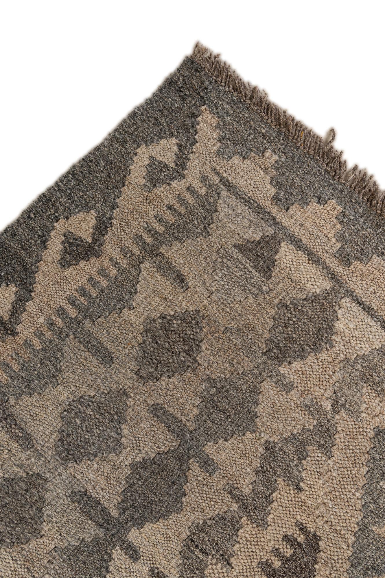 6' 9 x 9' 9 Hand Woven Kilim Maymana Wool Rug