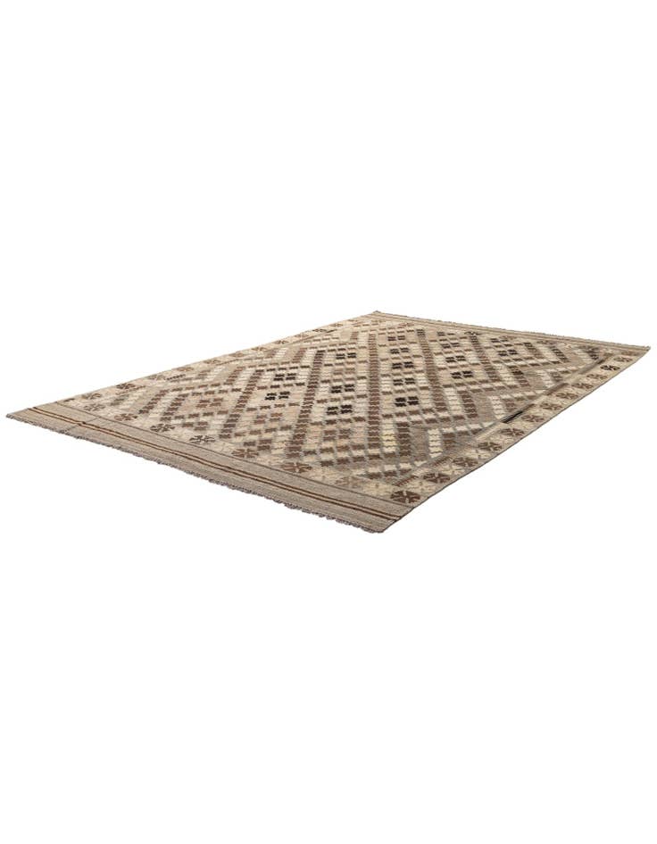 Detail image of 6' 7 x 9' 10  Hand Woven Kilim Maymana Wool Rug