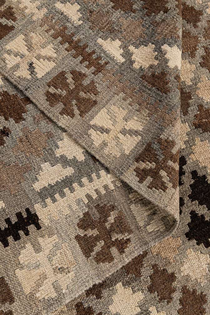 6' 7 x 9' 10 Hand Woven Kilim Maymana Wool Rug