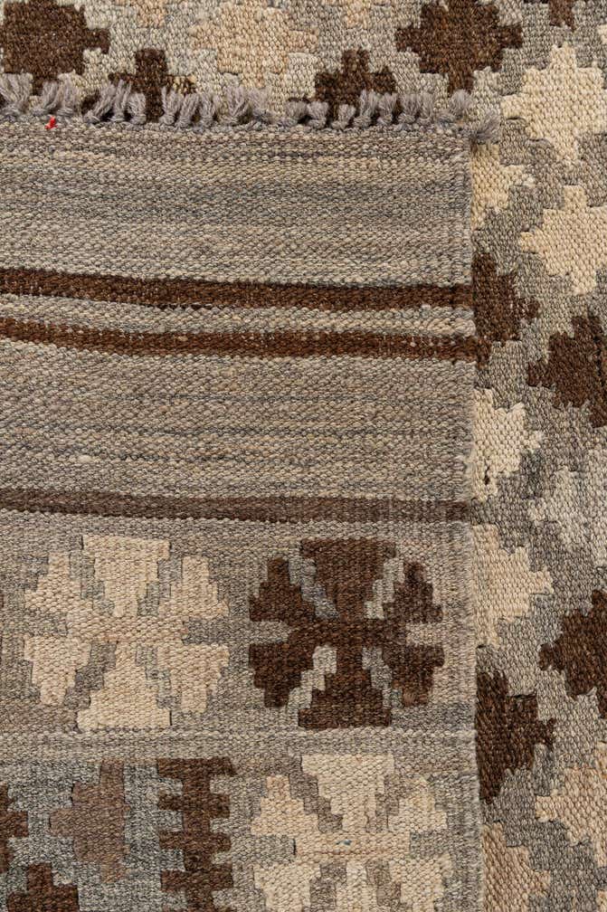 6' 7 x 9' 10 Hand Woven Kilim Maymana Wool Rug
