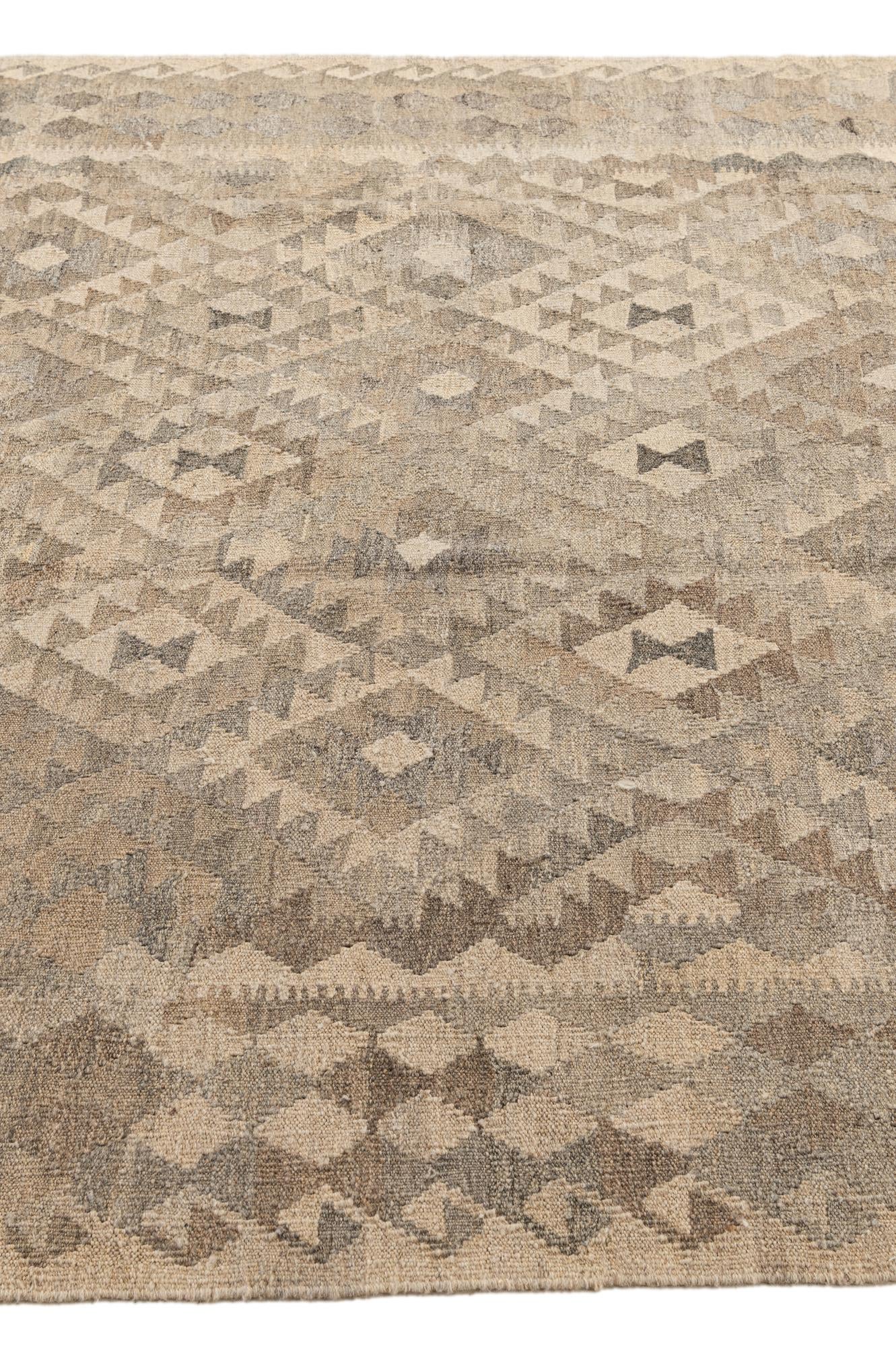 6' 9 x 9' 9 Hand Knotted Kilim Maymana Wool Rug
