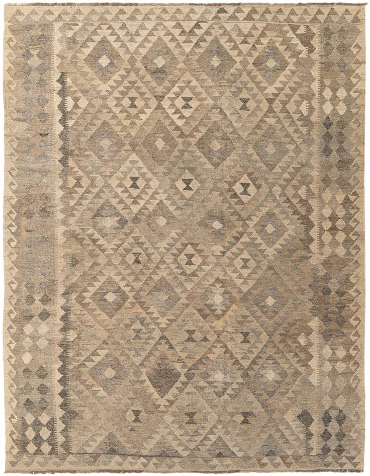 Detail image of 6' 9 x 9' 9 Hand Knotted Kilim Maymana Wool Rug