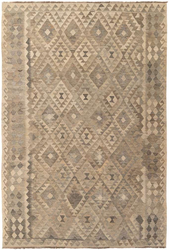 6' 9 x 9' 9 Hand Knotted Kilim Maymana Wool Rug